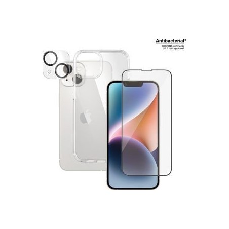 Premium PanzerGlass Screen Protectors Kit for Apple iPhone 14 - Black & Transparent - Ultimate Protection & Clarity